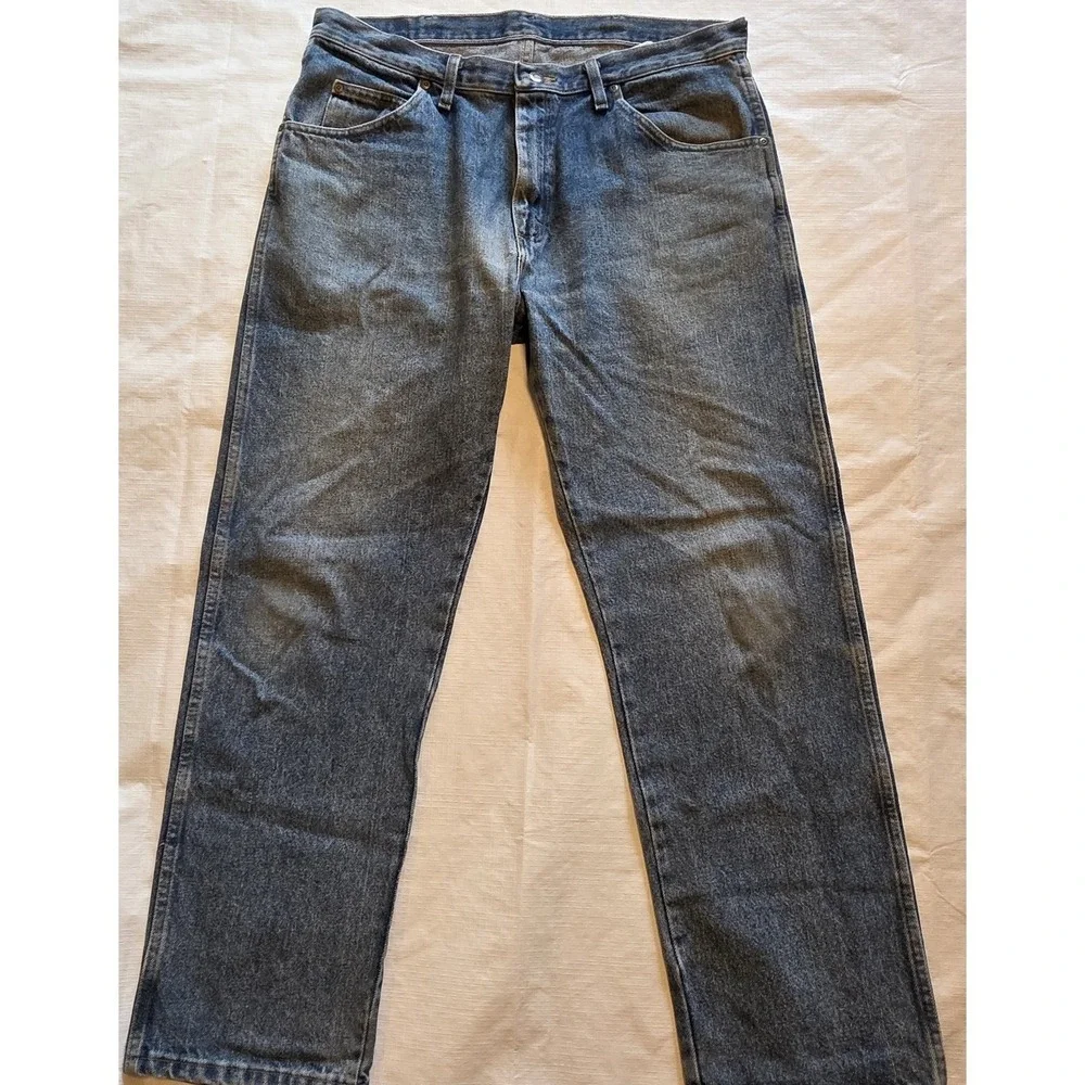 Wrangler Regular Fit Jeans Mens 36x30 Blue Medium Wash heritage Western Workwear